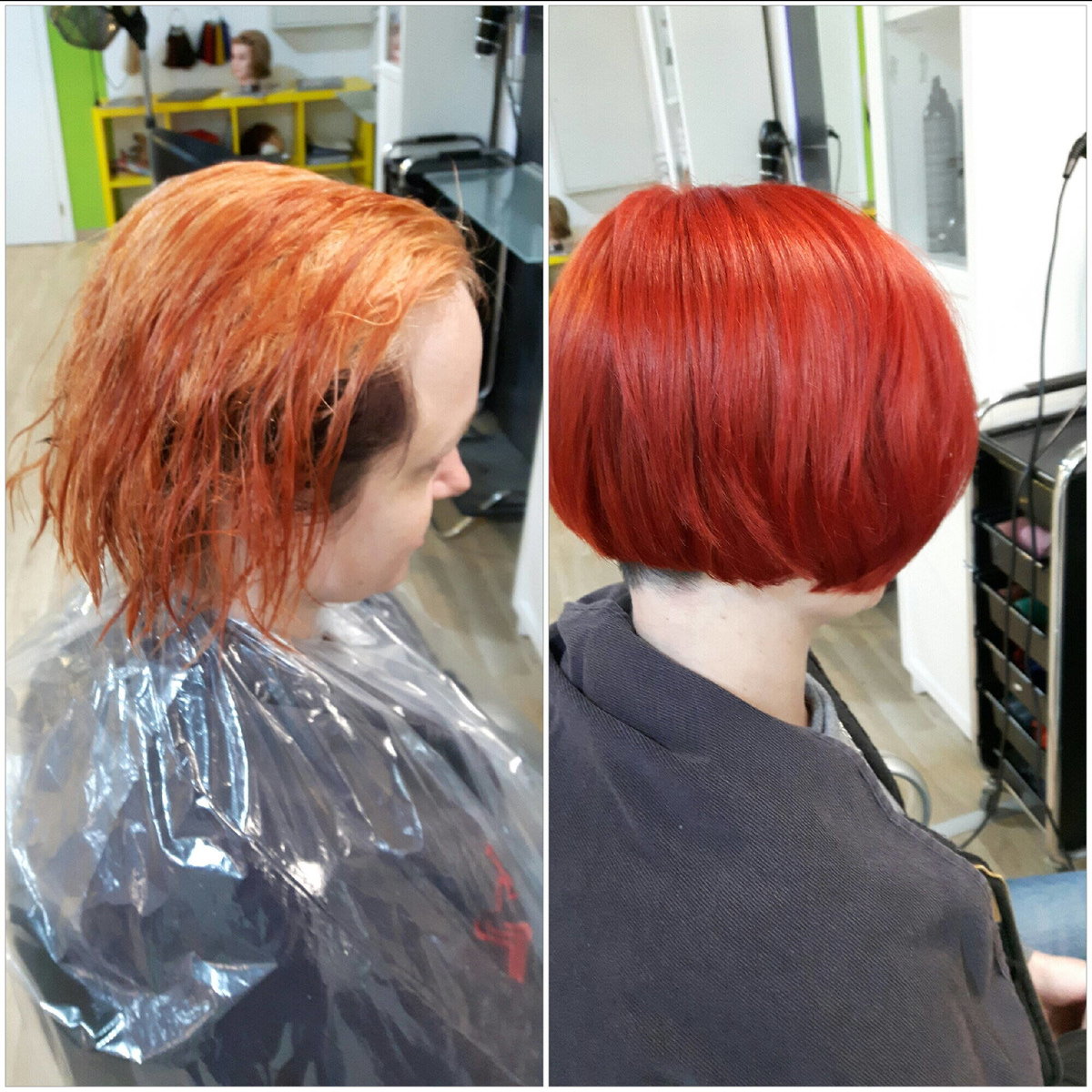 Vorher-Nachher-Bild rote Haare
